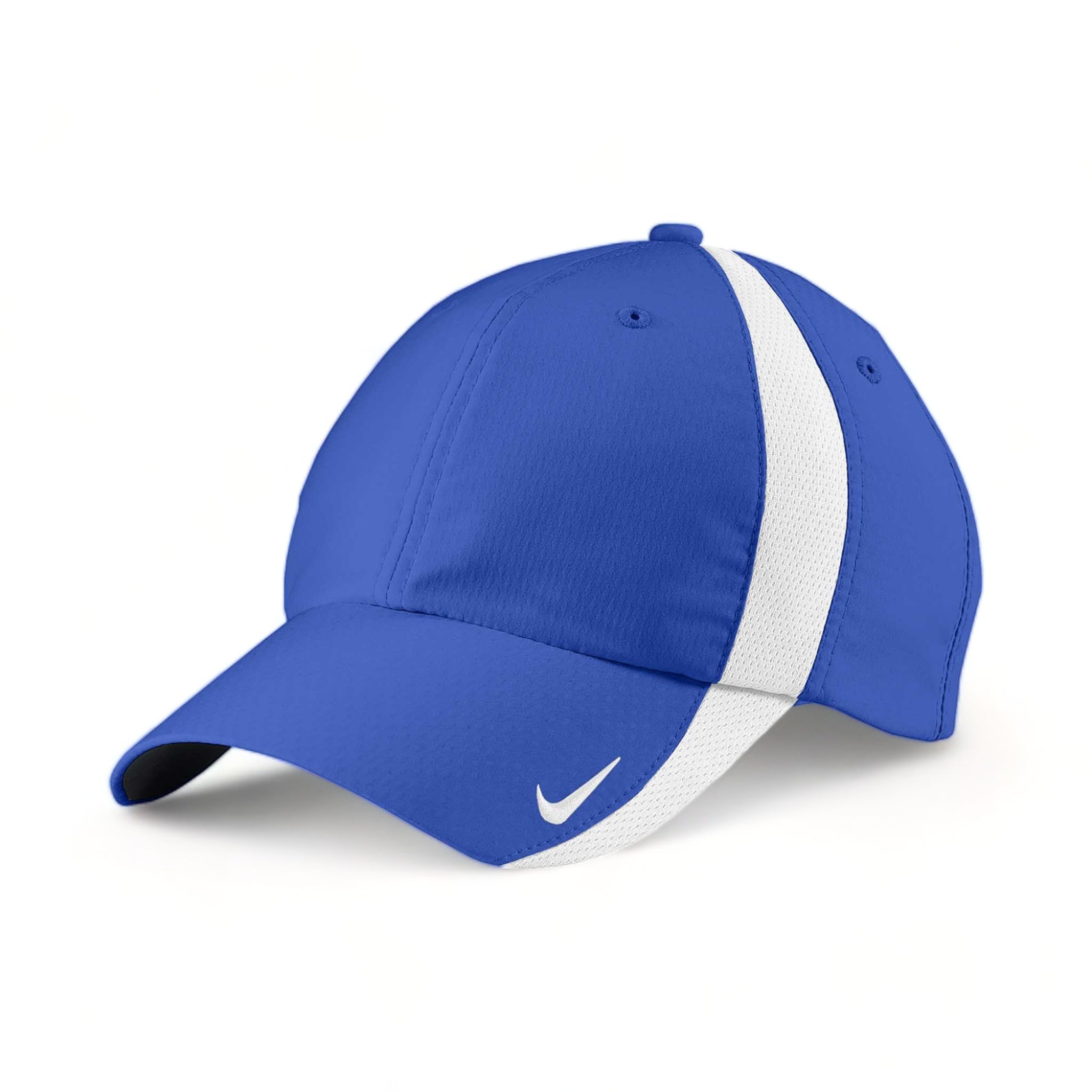 Side view of Nike NKFD9709 custom hat in game royal and white