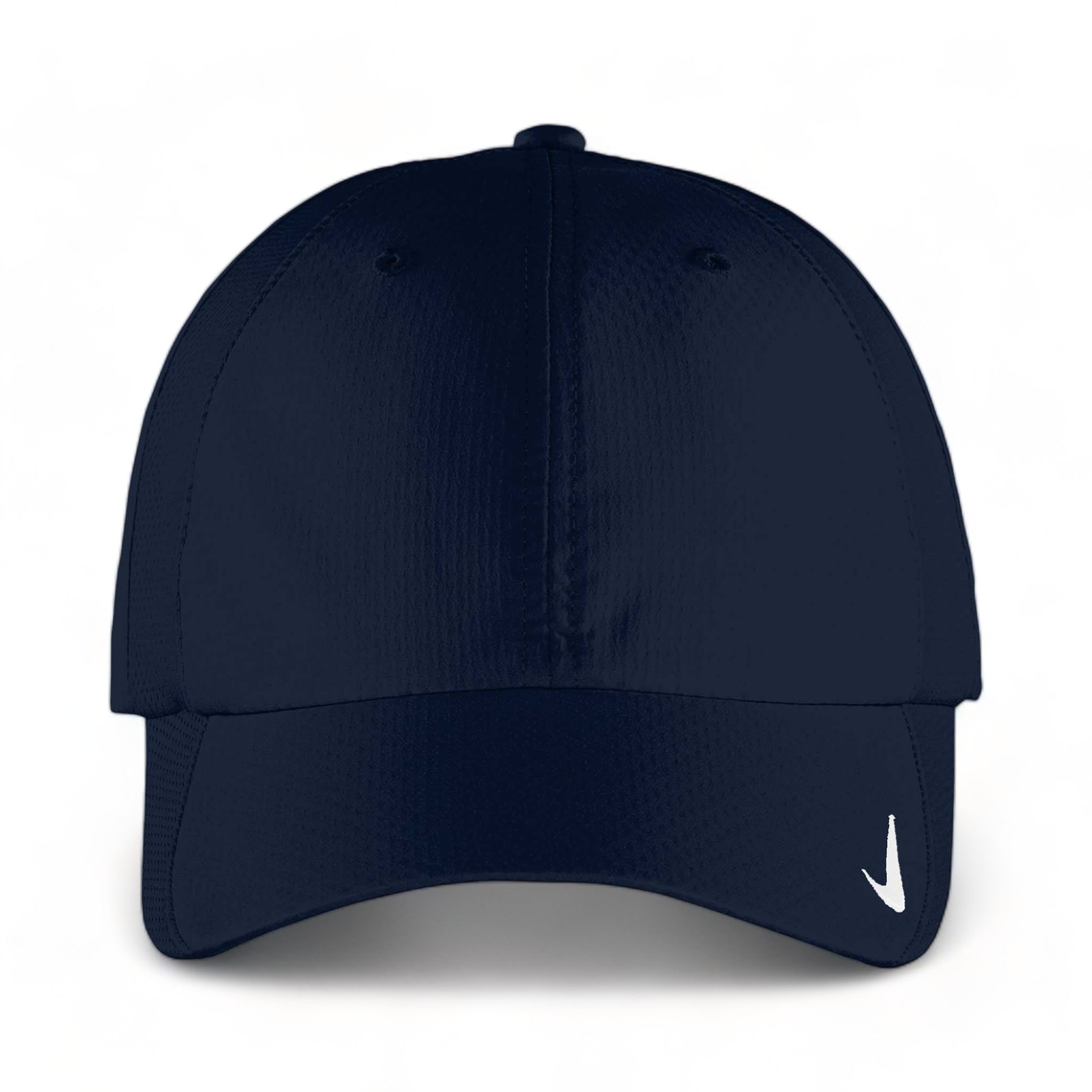 Front view of Nike NKFD9709 custom hat in navy