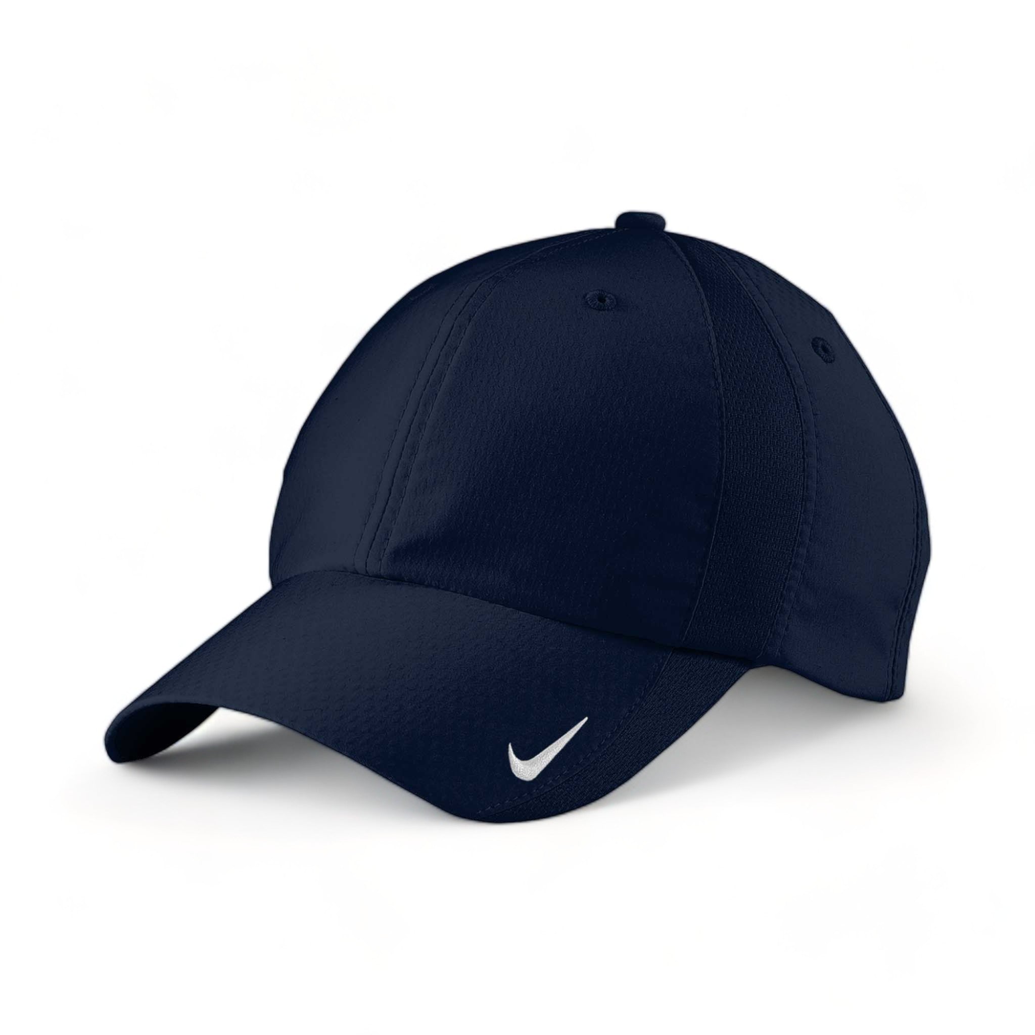Side view of Nike NKFD9709 custom hat in navy