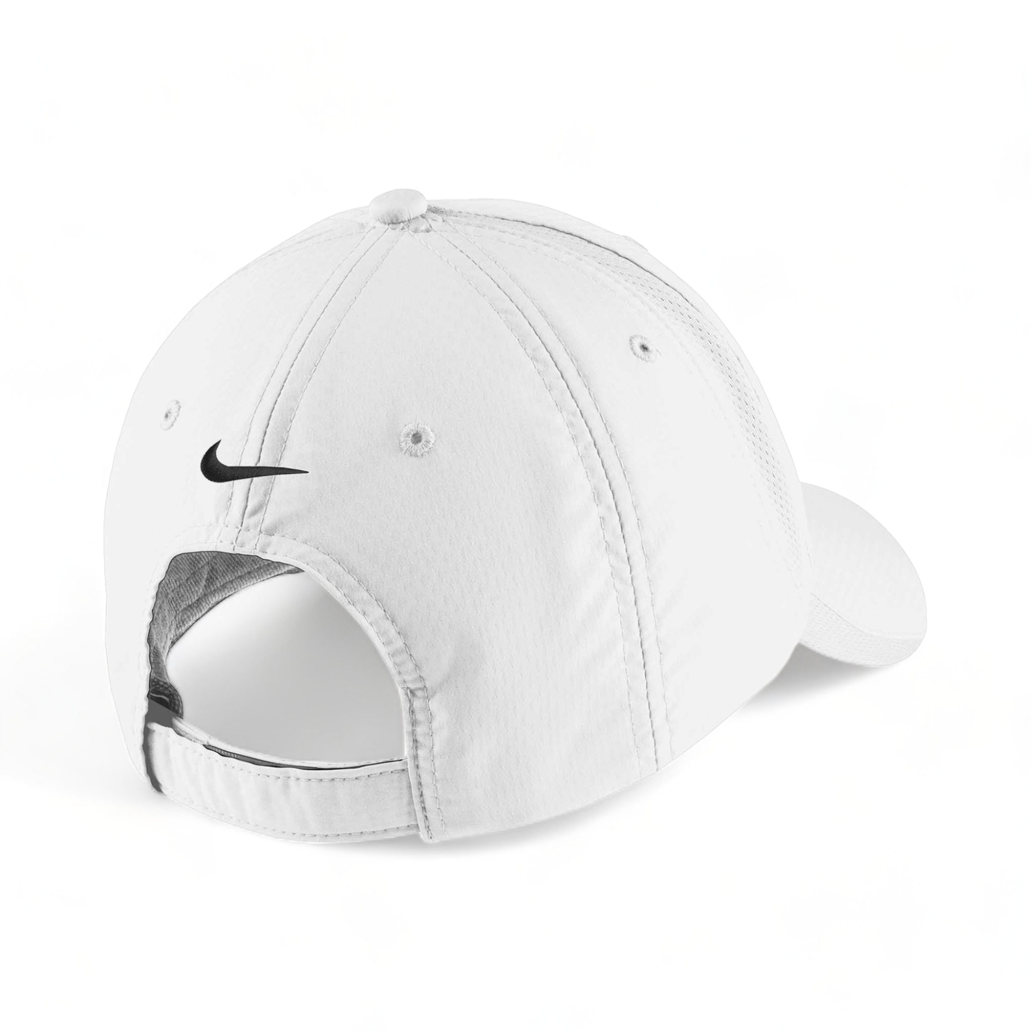 Back view of Nike NKFD9709 custom hat in white