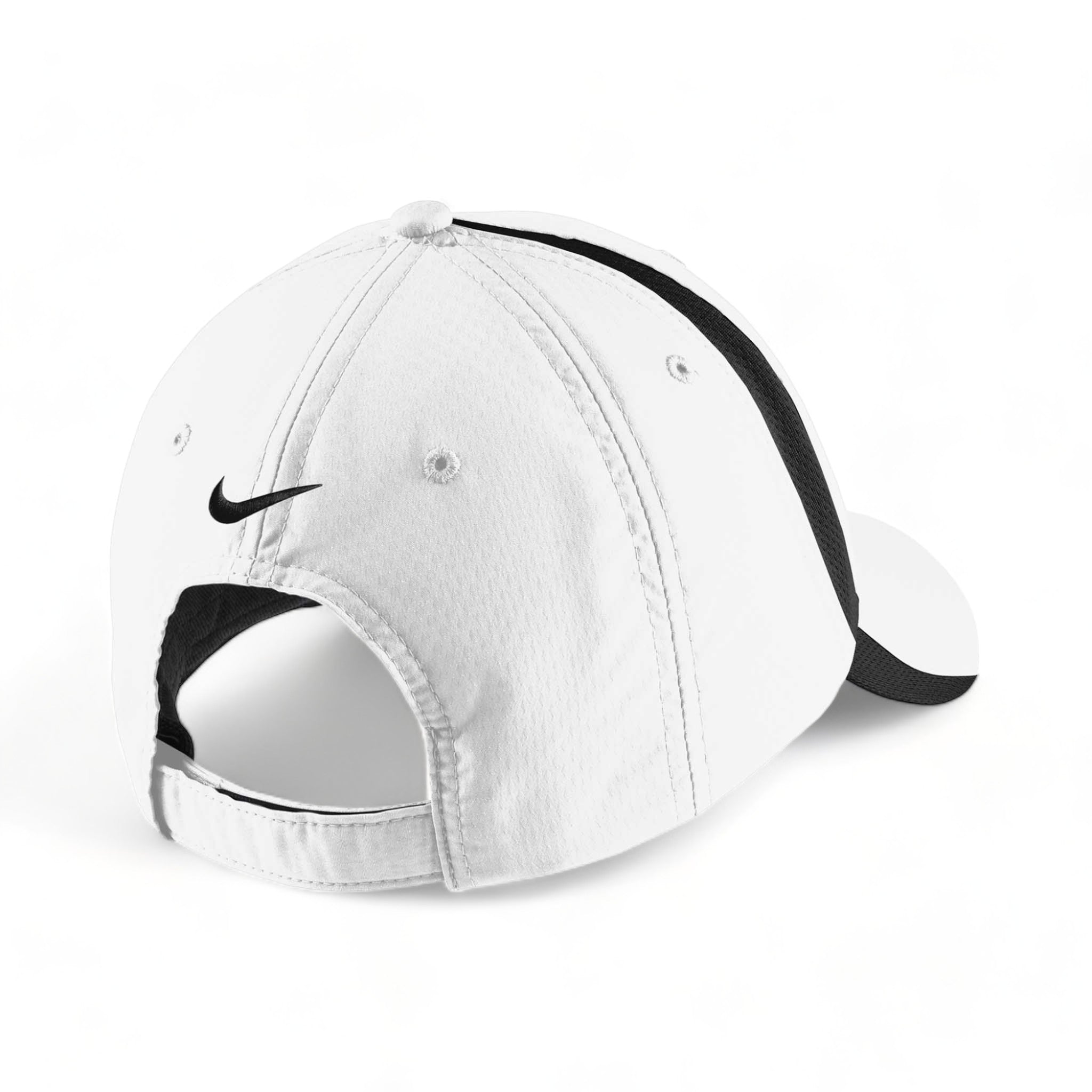 Back view of Nike NKFD9709 custom hat in white and black