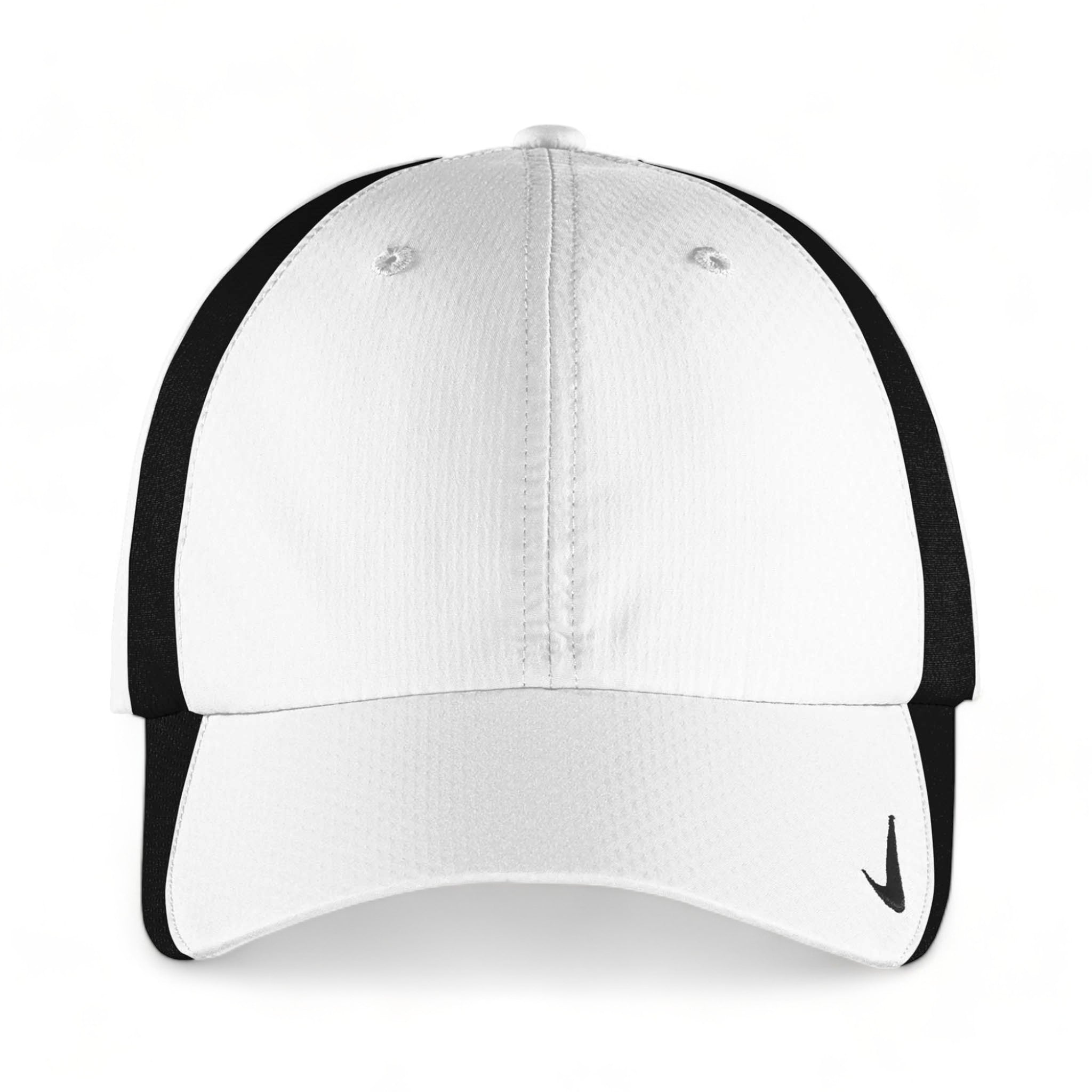 Front view of Nike NKFD9709 custom hat in white and black