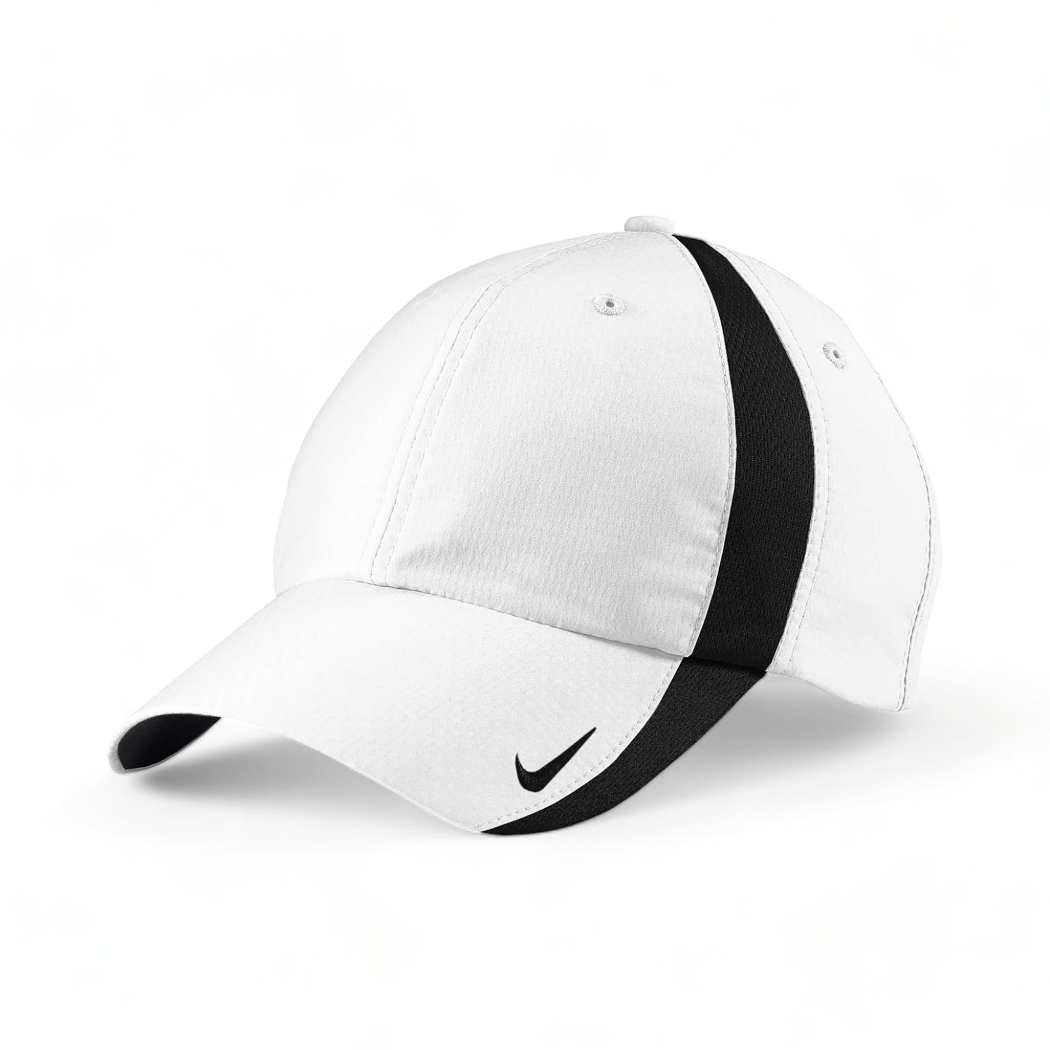 Side view of Nike NKFD9709 custom hat in white and black
