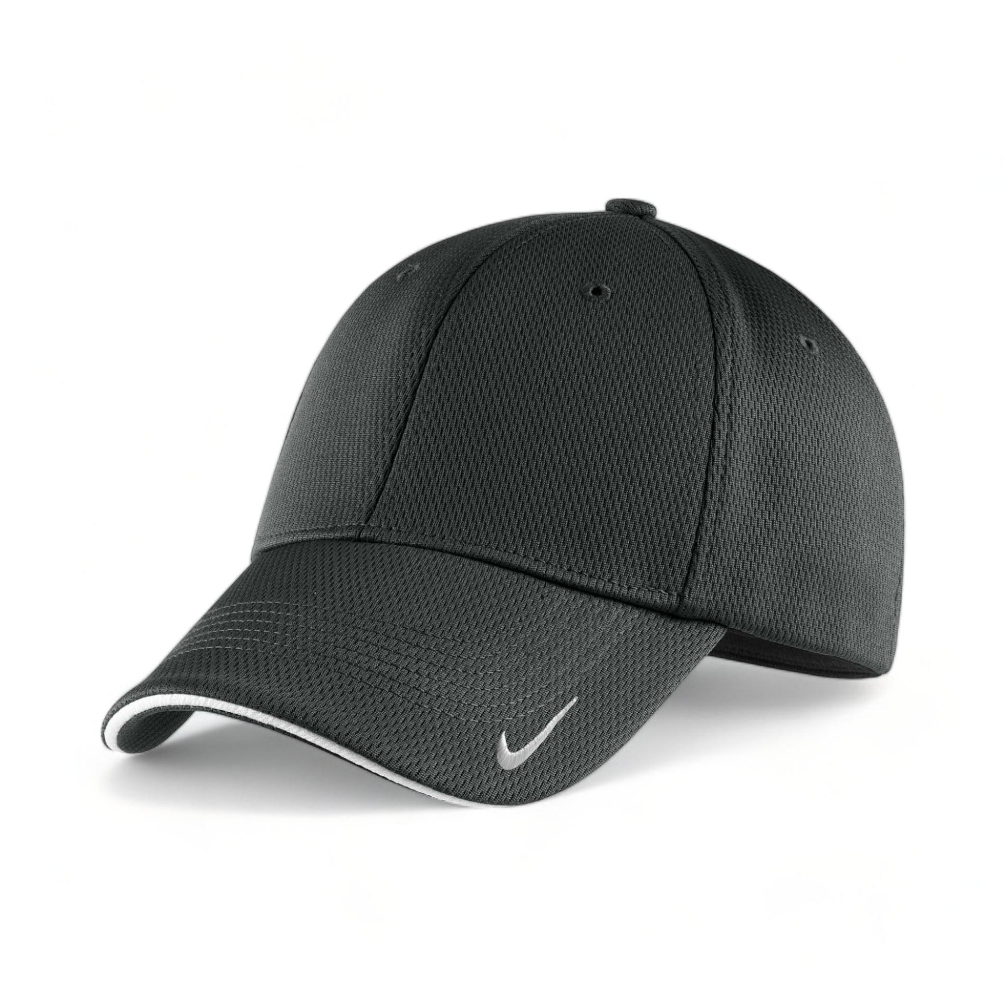 Side view of Nike NKFD9718 custom hat in anthracite and white