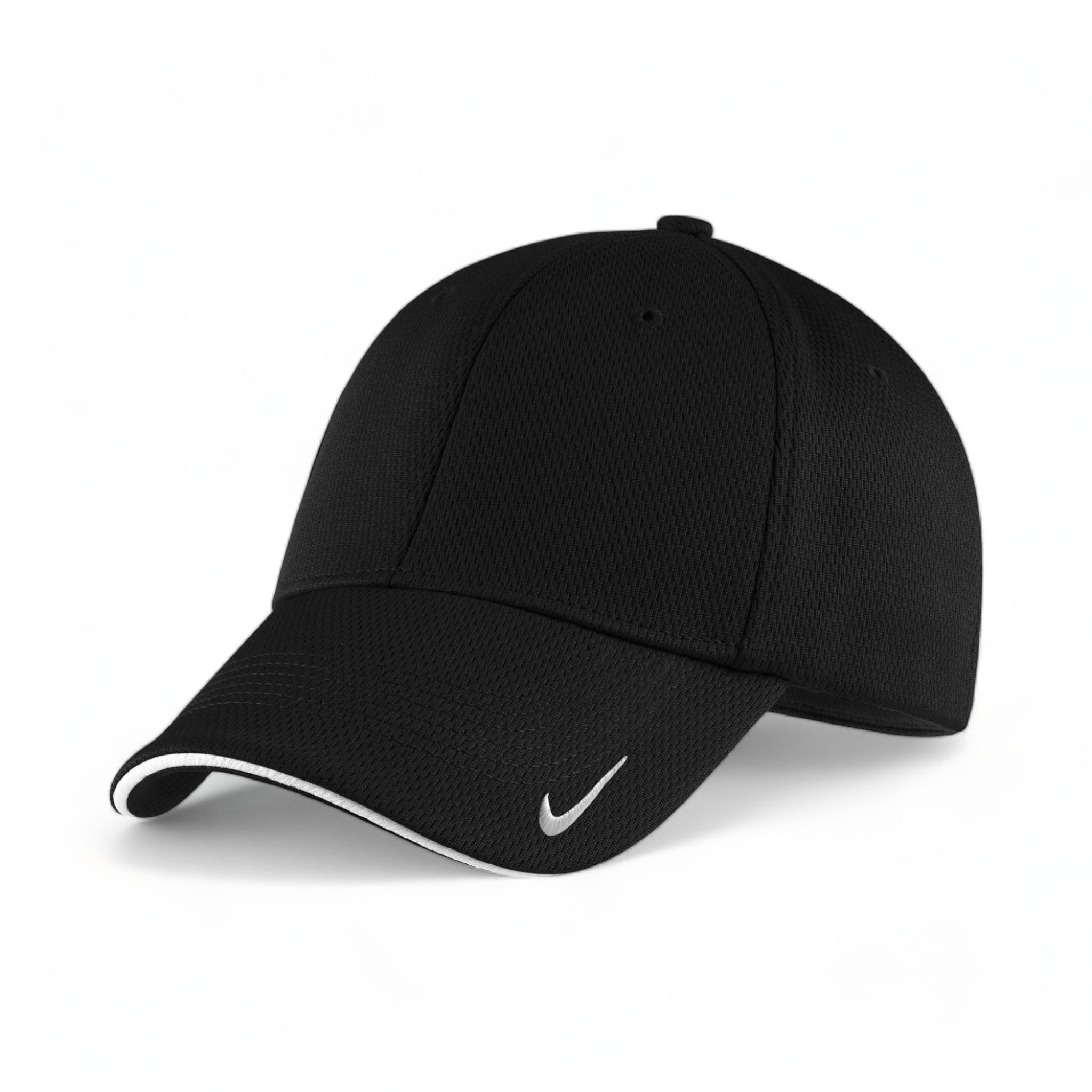 Side view of Nike NKFD9718 custom hat in black and white