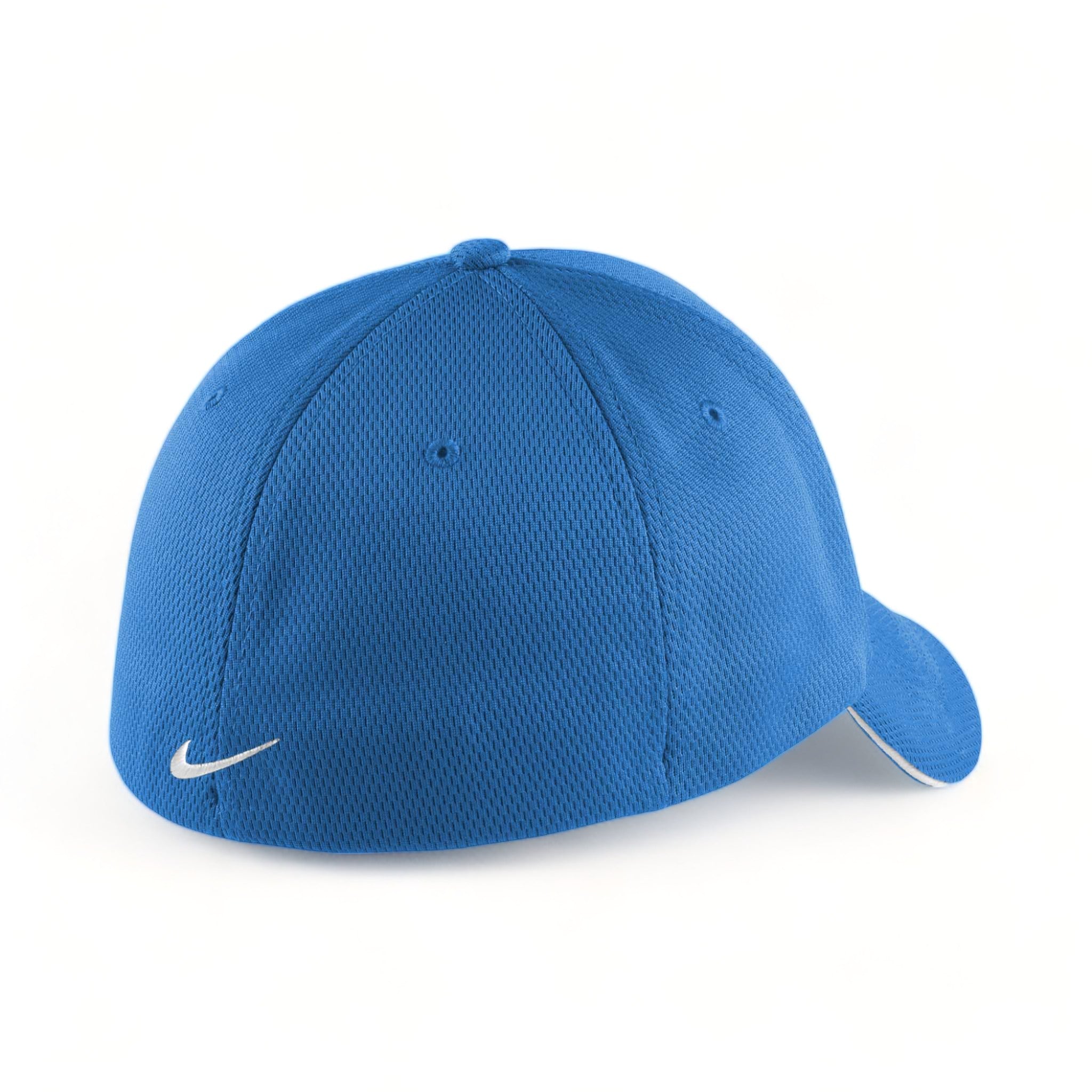 Back view of Nike NKFD9718 custom hat in game royal and white