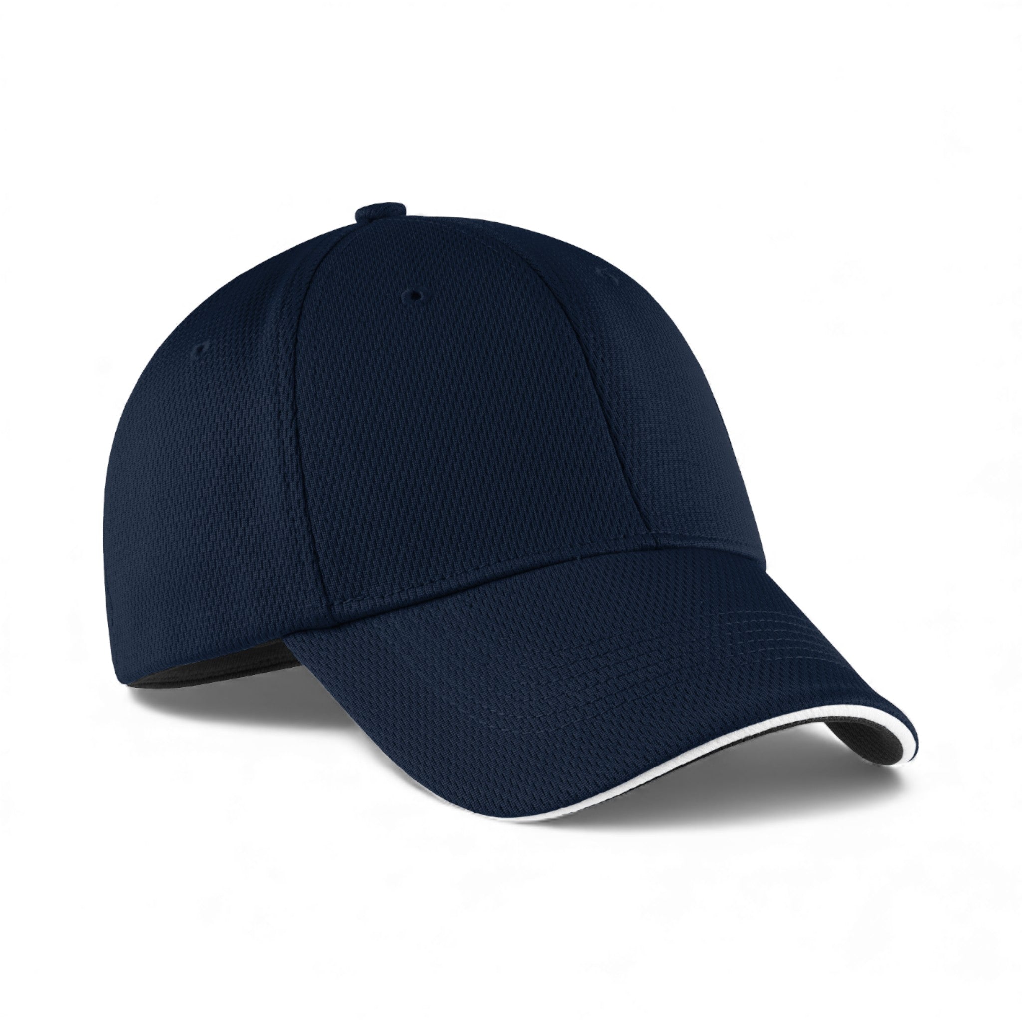 Right side view of Nike NKFD9718 custom hat in navy and white