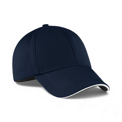 Right side view of Nike NKFD9718 custom hat in navy and white