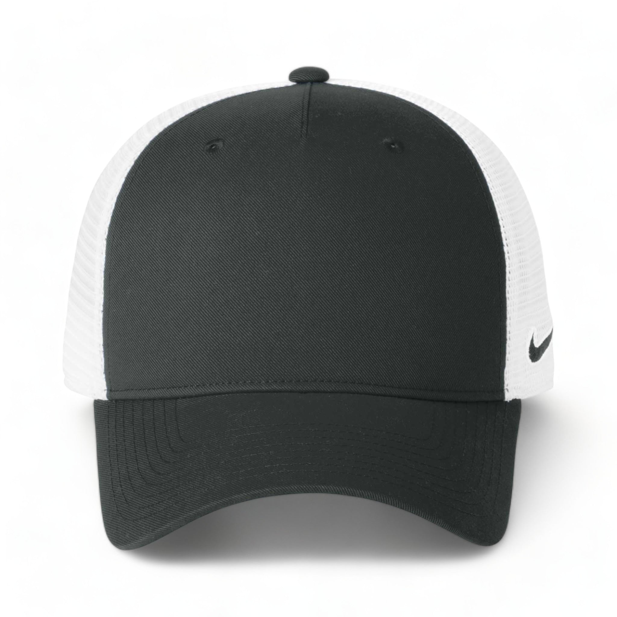 Front view of Nike NKFN9893 custom hat in anthracite and white