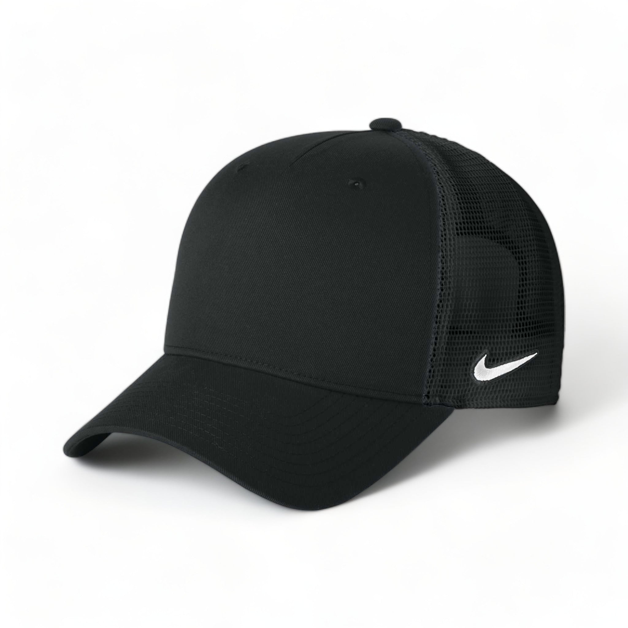 Side view of Nike NKFN9893 custom hat in black and black
