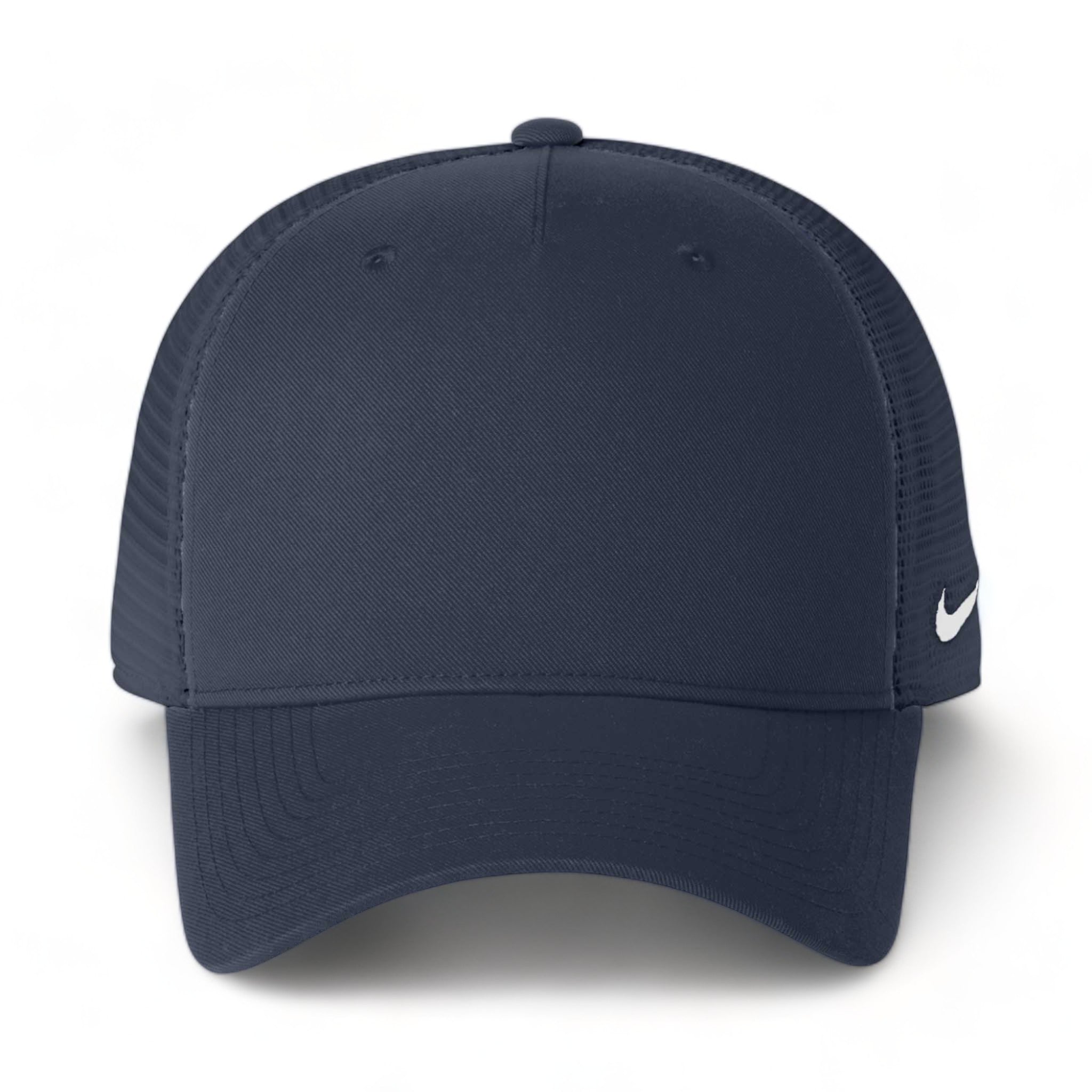 Front view of Nike NKFN9893 custom hat in navy and navy