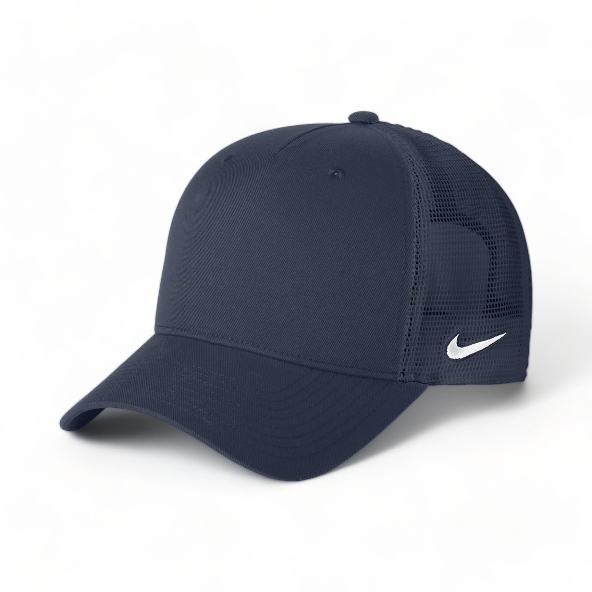 Side view of Nike NKFN9893 custom hat in navy and navy