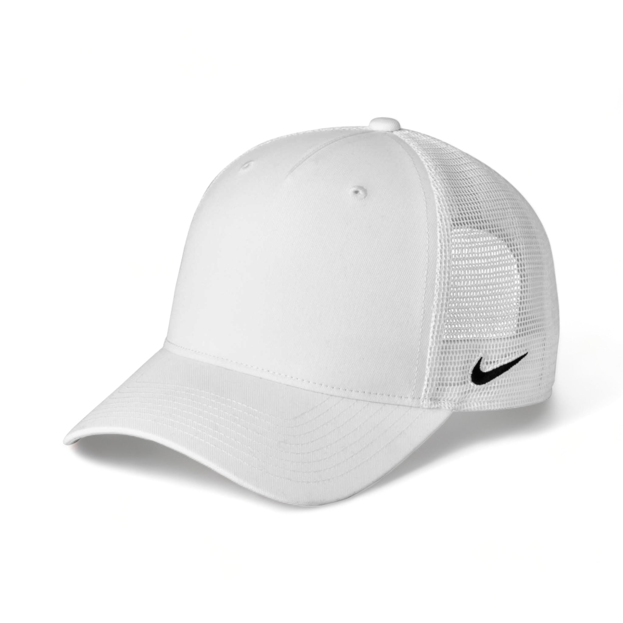 Side view of Nike NKFN9893 custom hat in white and white