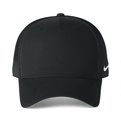 Front view of Nike NKFN9893 custom hat in black and black