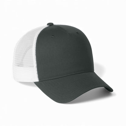 Right side view of Nike NKFN9893 custom hat in anthracite and white