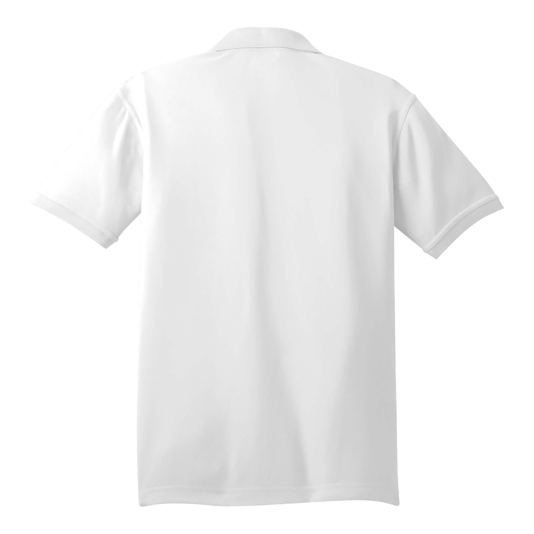 OGIO OG101 custom polo in bright white, back view
