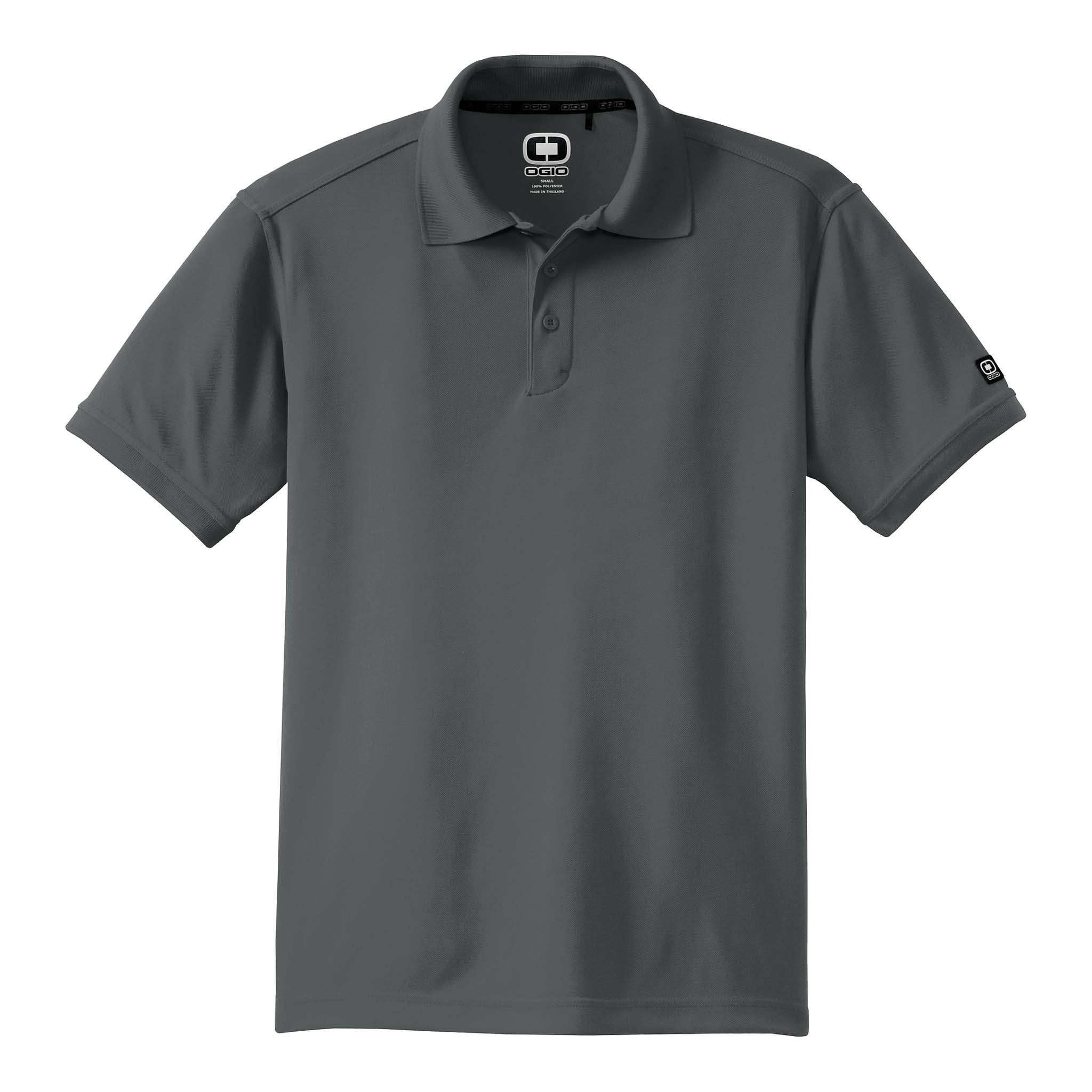 OGIO OG101 custom polo in diesel grey, front view