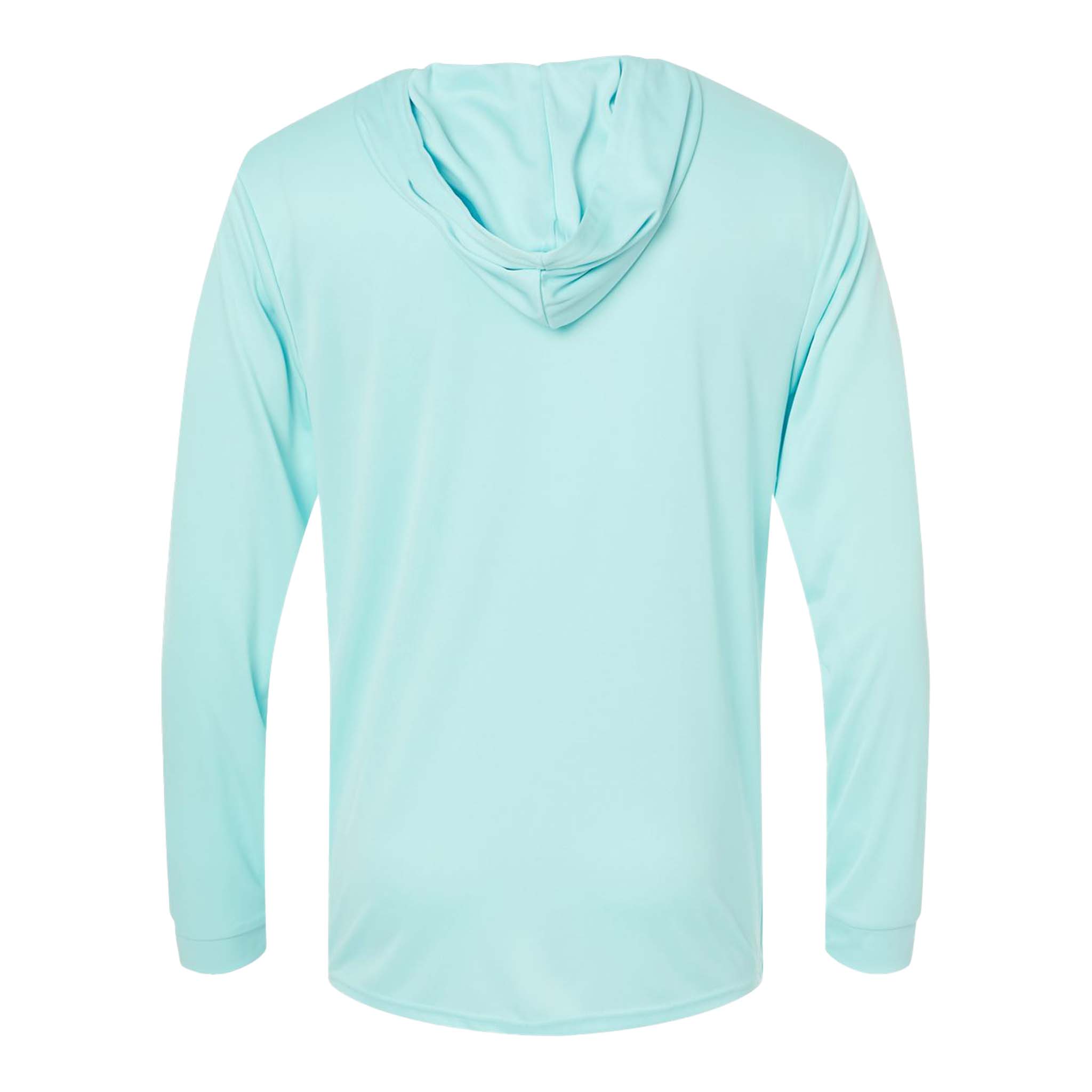 Paragon 220 custom long sleeve t-shirt in aqua blue, back view