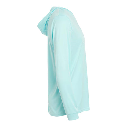 Paragon 220 custom long sleeve t-shirt in aqua blue, right side view