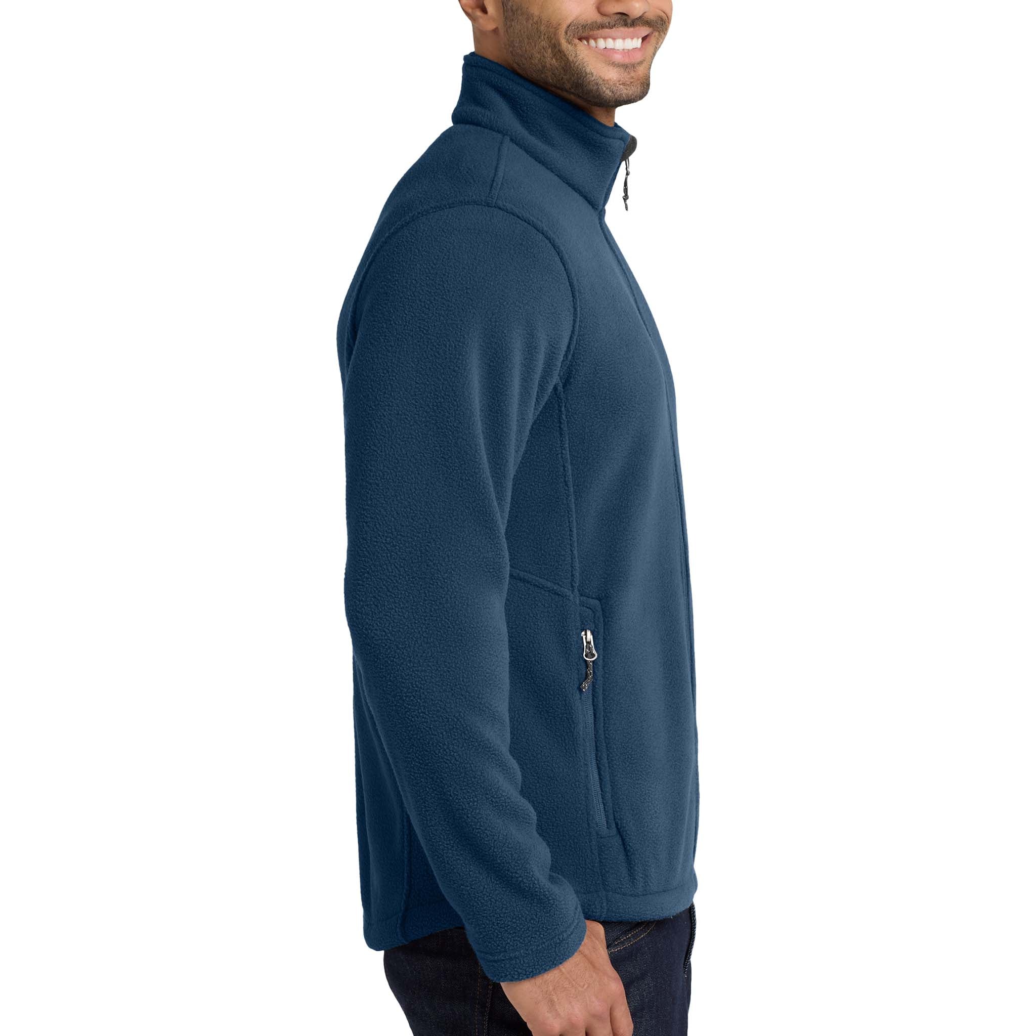 Port Authority F217 custom jacket in insignia blue, right side view