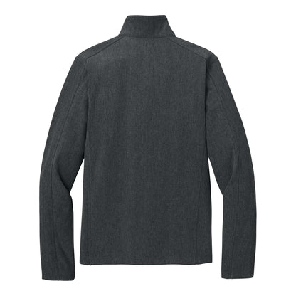 Port Authority J317 custom jacket in black charcoal heather, back view