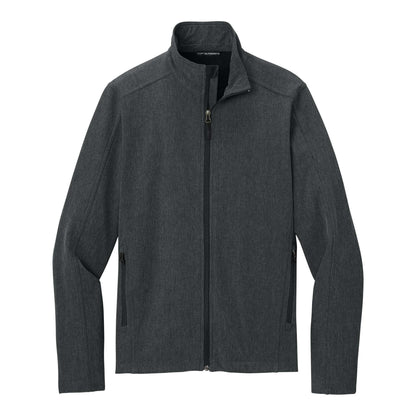 Port Authority J317 custom jacket in black charcoal heather, front view