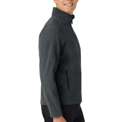 Port Authority J317 custom jacket in black charcoal heather, right side view