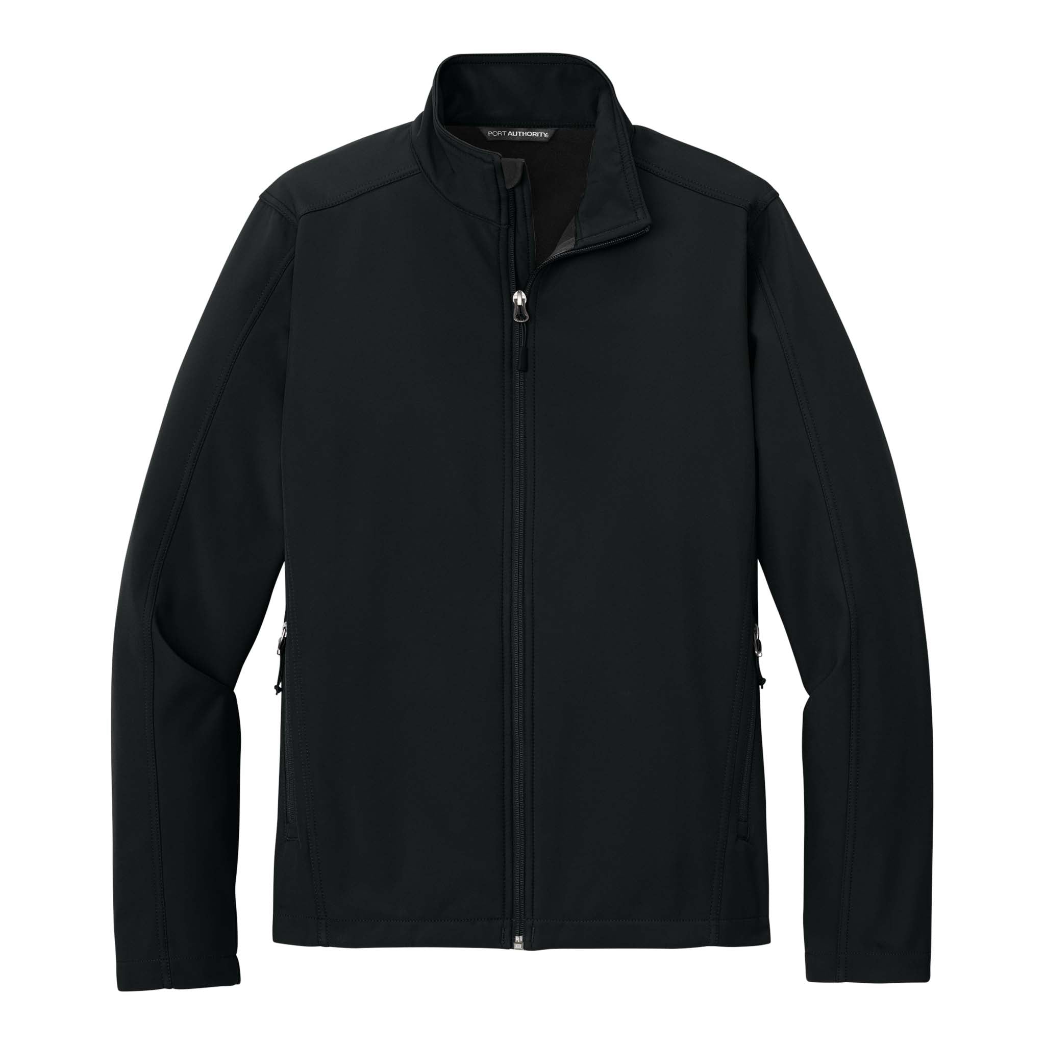 Port Authority J317 custom jacket in black, front view