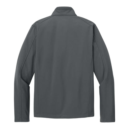 Port Authority J317 custom jacket in deep smoke, back view