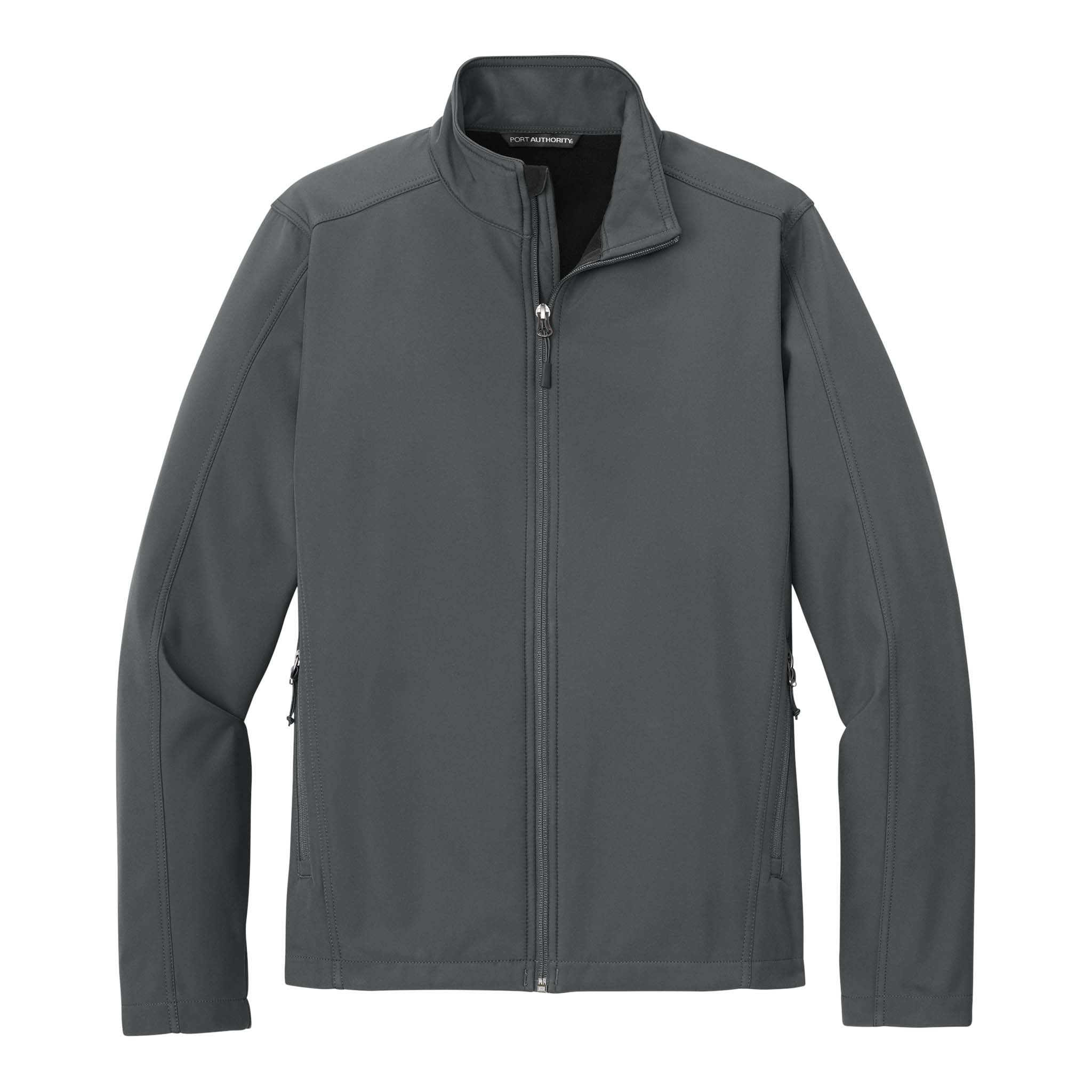 Port Authority J317 custom jacket in deep smoke, front view