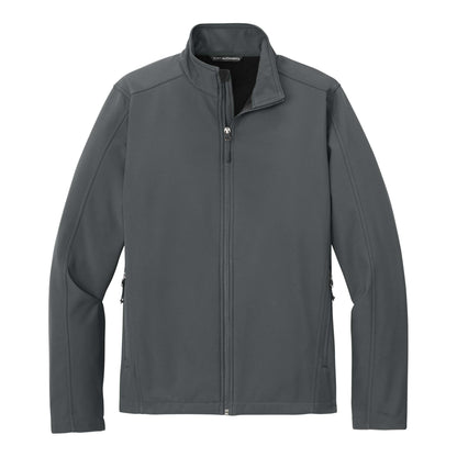 Port Authority J317 custom jacket in deep smoke, front view