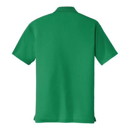 Port Authority K110 custom polo in bright kelly green, back view