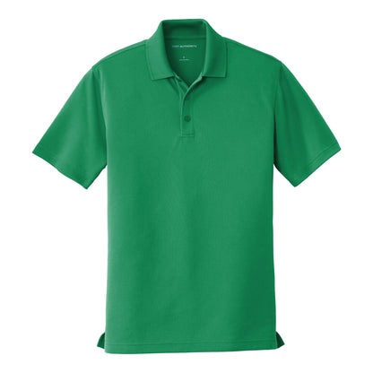 Port Authority K110 custom polo in bright kelly green, front view