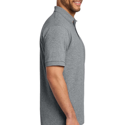 Port & Co KP55 custom polo in athletic heather, right side view