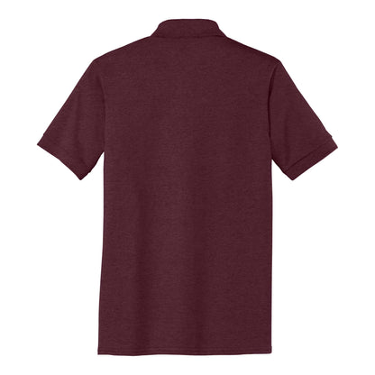 Port & Co KP55 custom polo in athletic maroon, back view