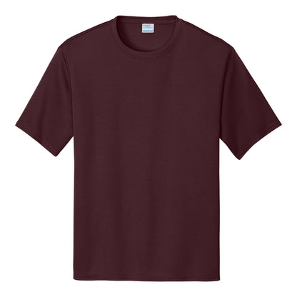 Port & Co PC380 custom short sleeve t-shirt in athletic maroon, front view