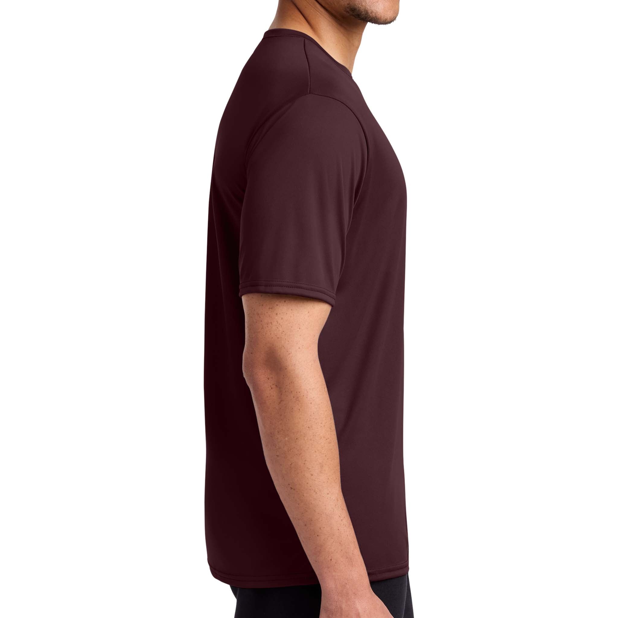 Port & Co PC380 custom short sleeve t-shirt in athletic maroon, right side view