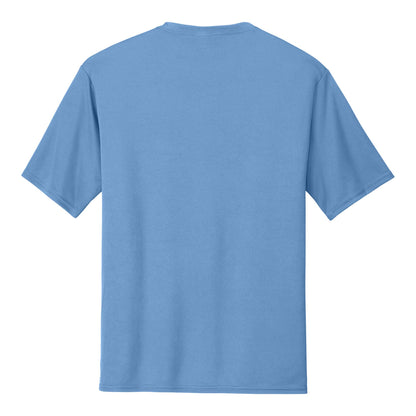 Port & Co PC380 custom short sleeve t-shirt in carolina blue, back view