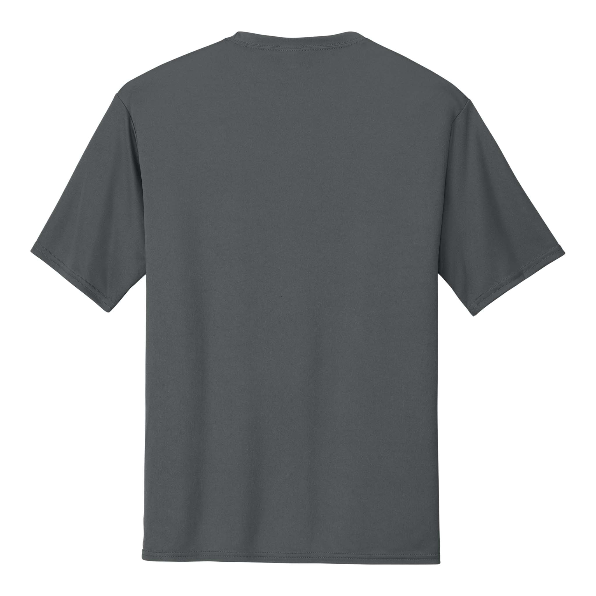 Port & Co PC380 custom short sleeve t-shirt in charcoal, back view
