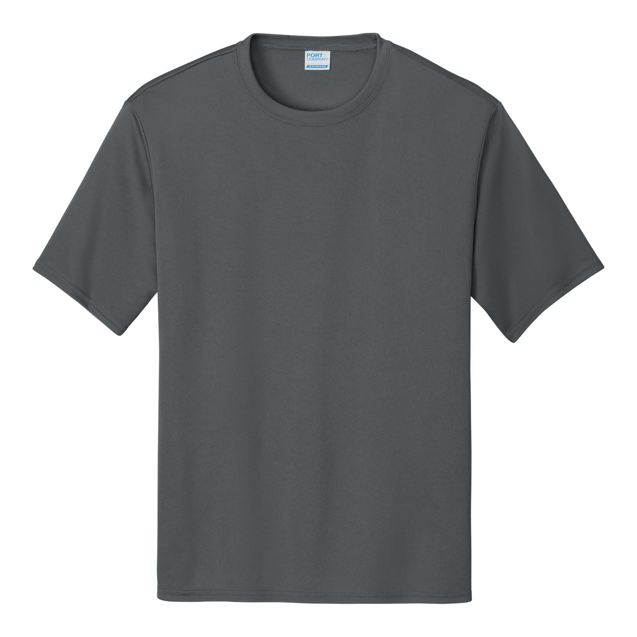 Port & Co PC380 custom short sleeve t-shirt in charcoal, front view