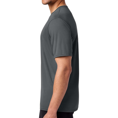 Port & Co PC380 custom short sleeve t-shirt in charcoal, left side view
