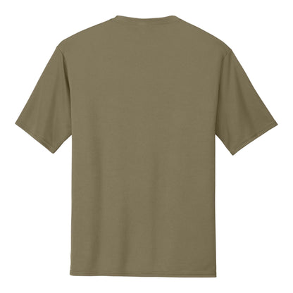 Port & Co PC380 custom short sleeve t-shirt in coyote brown, back view