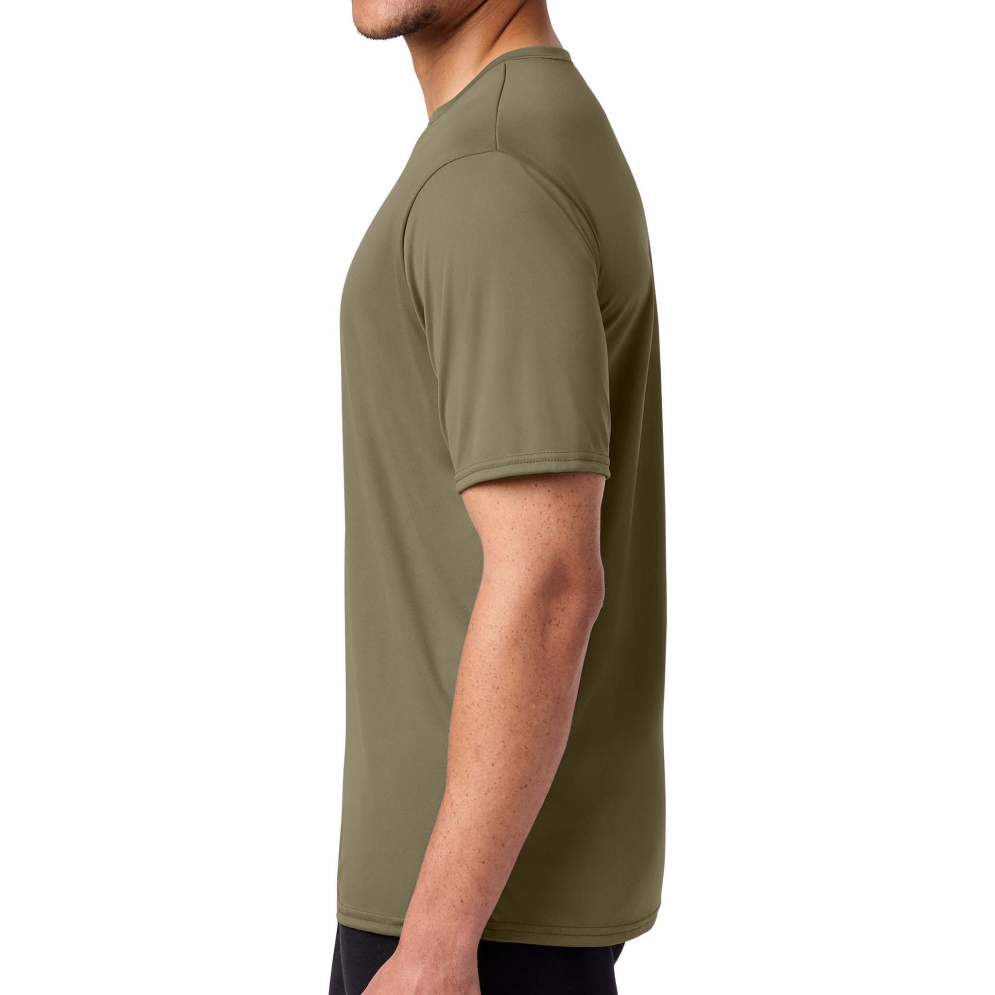 Port & Co PC380 custom short sleeve t-shirt in coyote brown, left side view