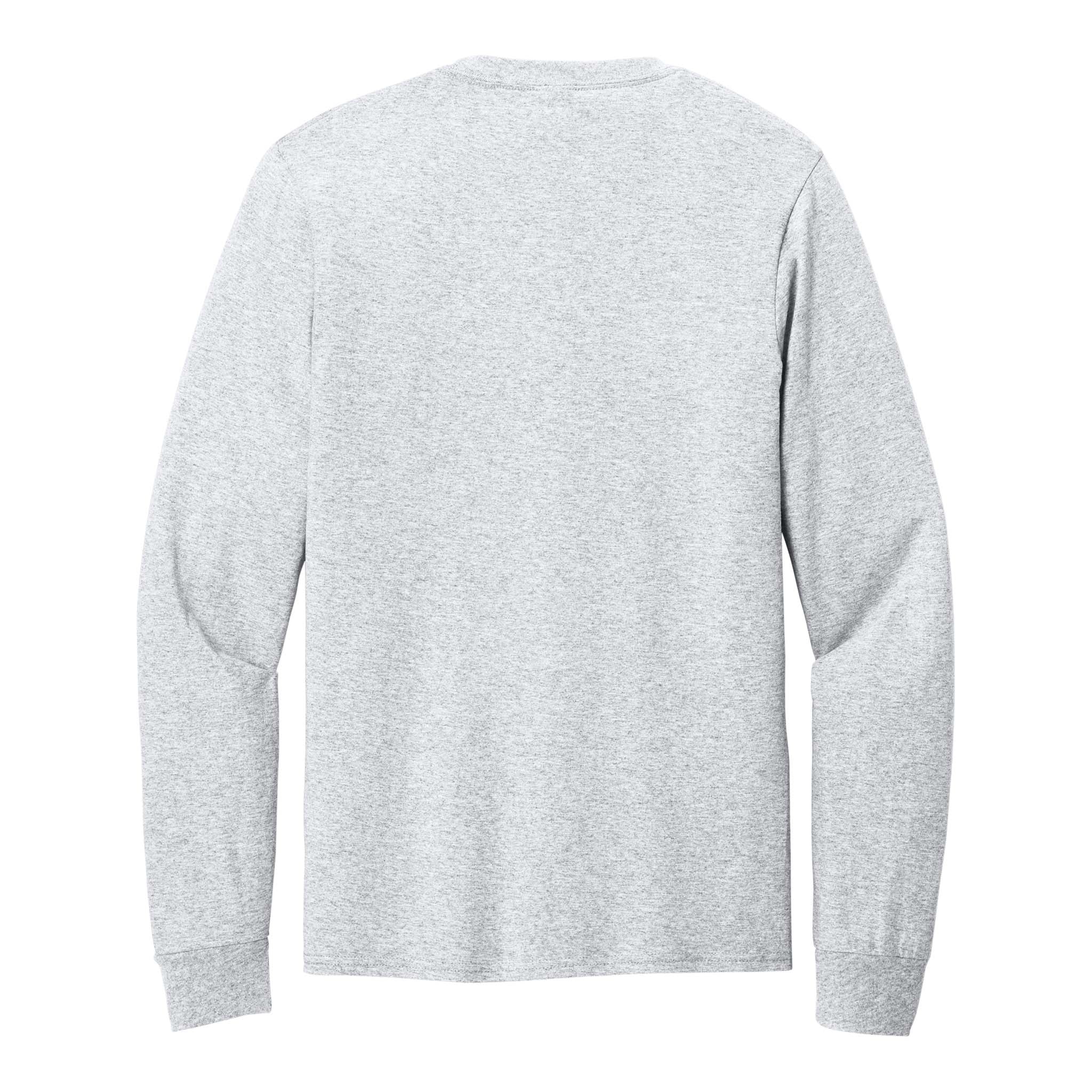 Port & Co PC54LS custom long sleeve t-shirt in ash, back view