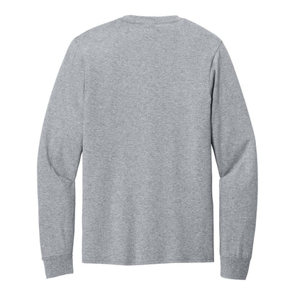 Port & Co PC54LS custom long sleeve t-shirt in athletic heather, back view