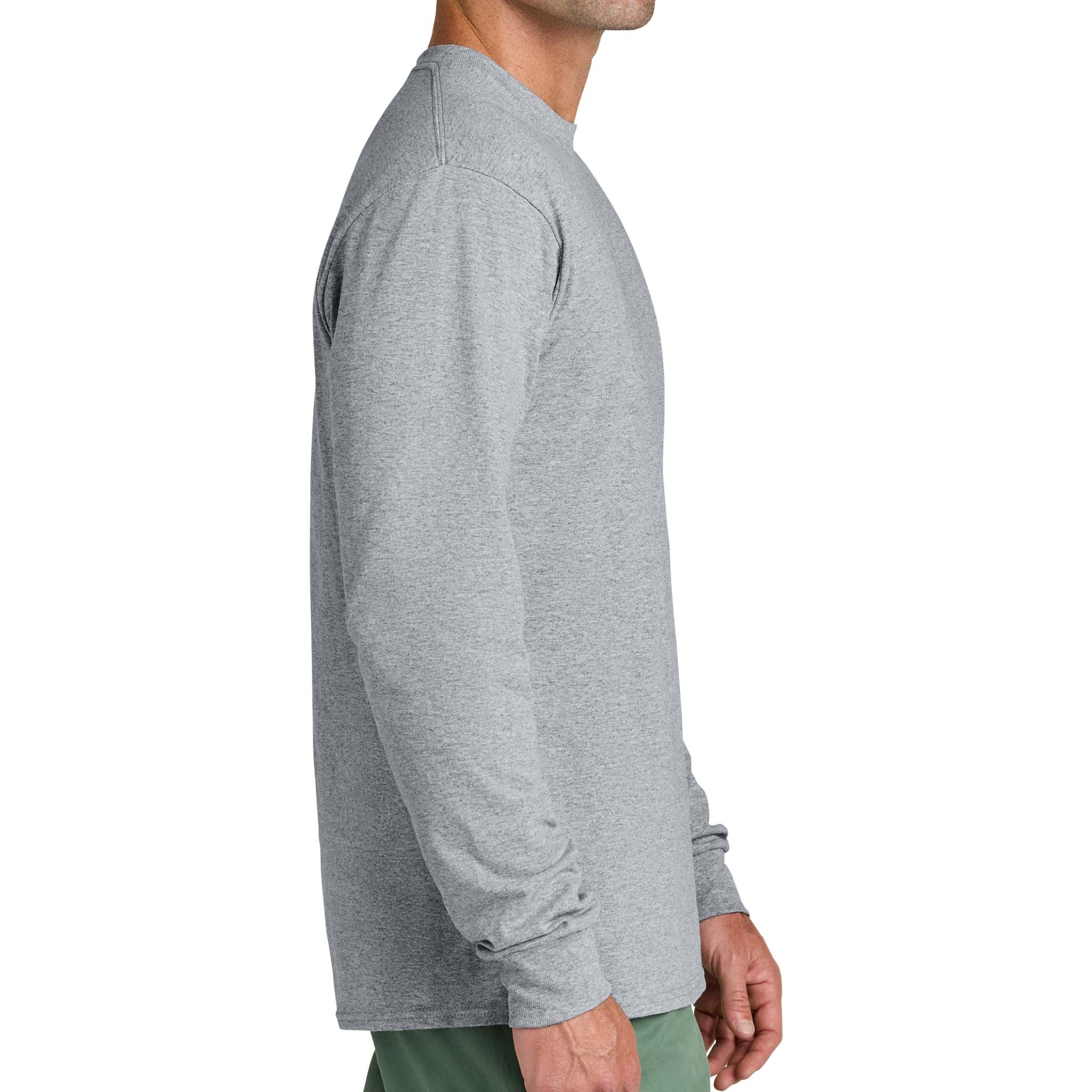 Port & Co PC54LS custom long sleeve t-shirt in athletic heather, right side view