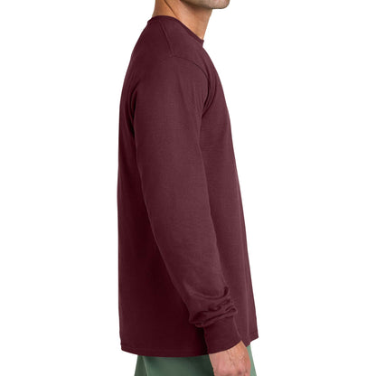 Port & Co PC54LS custom long sleeve t-shirt in athletic maroon, right side view