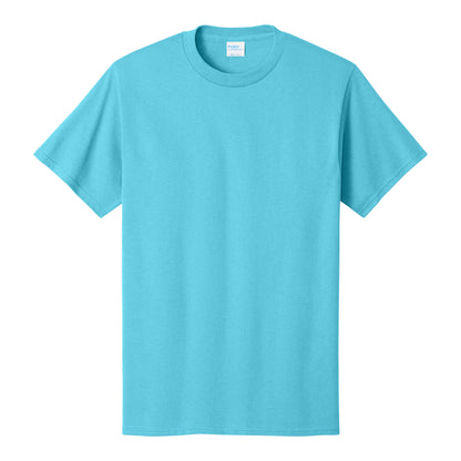 Port & Co PC54 custom short sleeve t-shirt in aquatic blue, front view