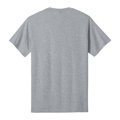 Port & Co PC54 custom short sleeve t-shirt in athletic heather, back view