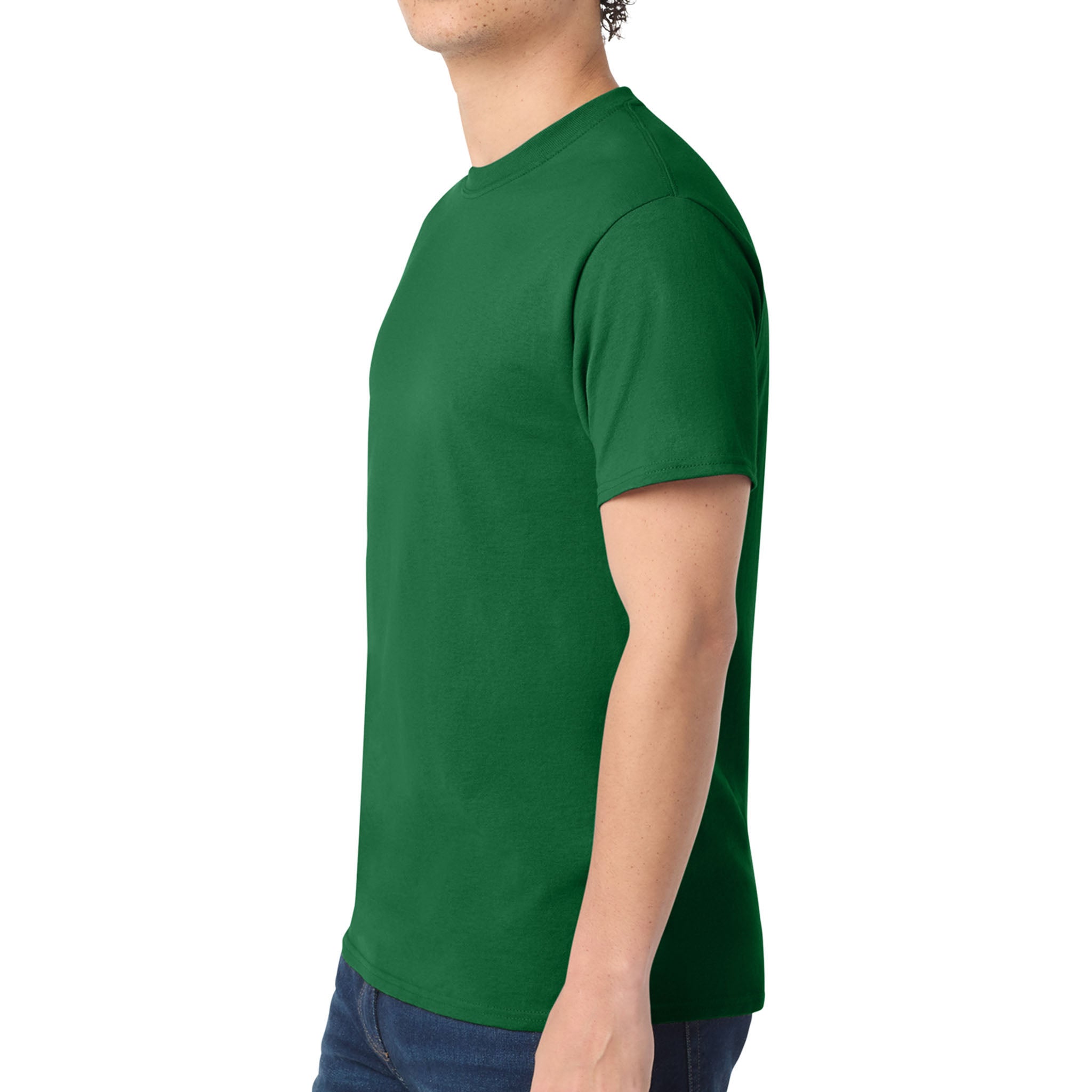 Port & Co PC54 custom short sleeve t-shirt in athletic kelly, left side view
